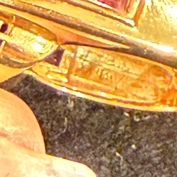 Rubelite Euro Shank Solid 18 Kt Yellow Gold Ring - Picture 10 of 13